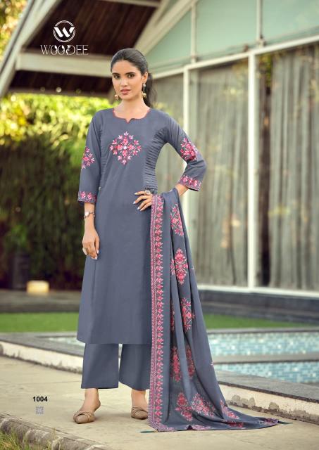 Woodee haseen 3pcs wholesale kurti shop